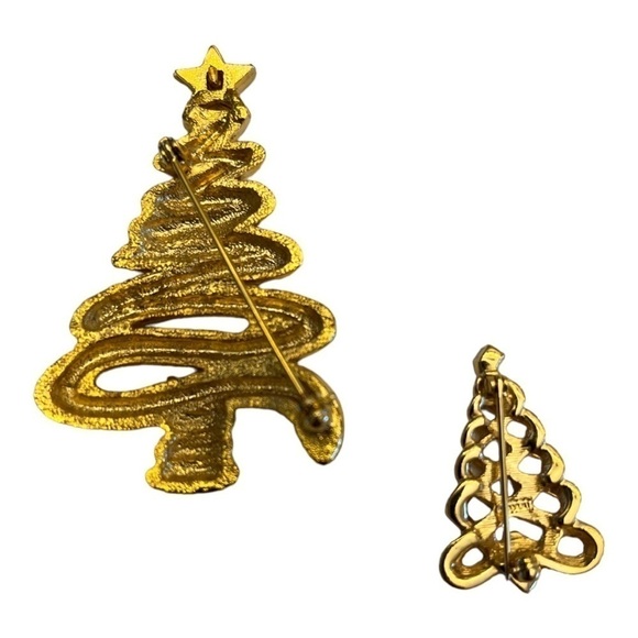 Vintage Christmas Tree Brooches - Picture 2 of 2